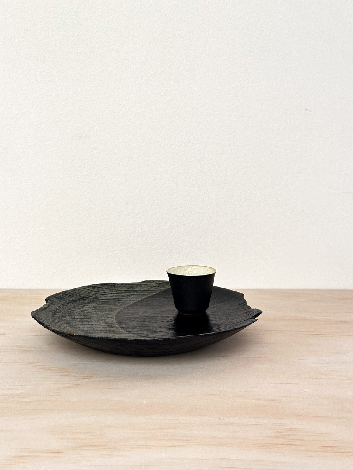 Gilded Moon | 金月 | Handcrafted Wood Plate | Saucer, tea cups, teacups, coffee cup, mugs, tableware, drinkware, woodfired, handcrafted cup