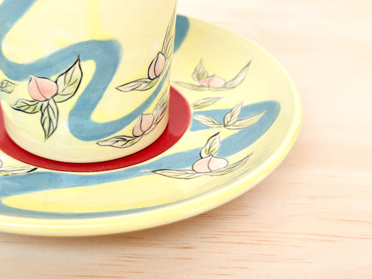 Handcrafted Coffee Cup & Saucer | 270mL | Peach River