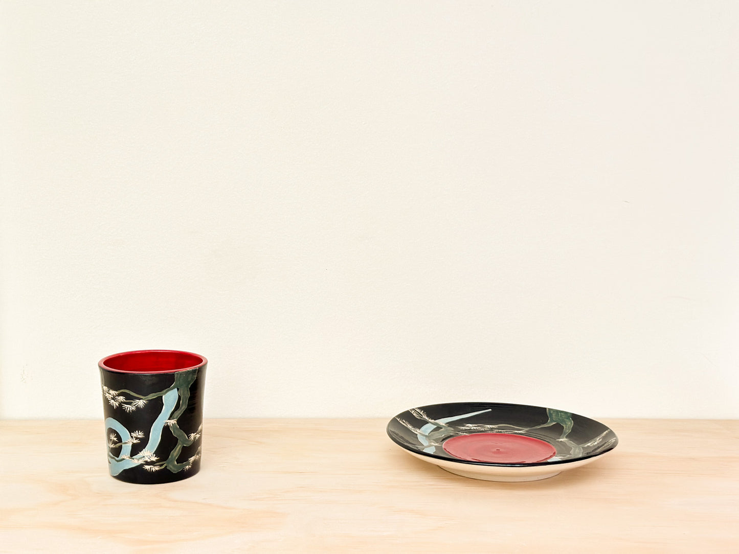 Handcrafted Coffee Cup & Saucer | 270mL | Pine Serpent