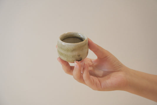 Handcrafted Tea Cup | 70mL | Moss Trace | Shino Tea Cup