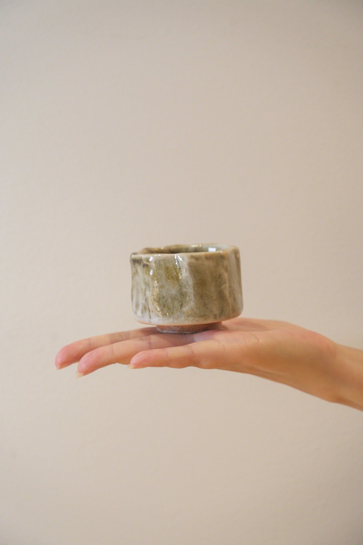 Handcrafted Tea Cup | 80mL | Floating Shadows | Shino Tea Cup