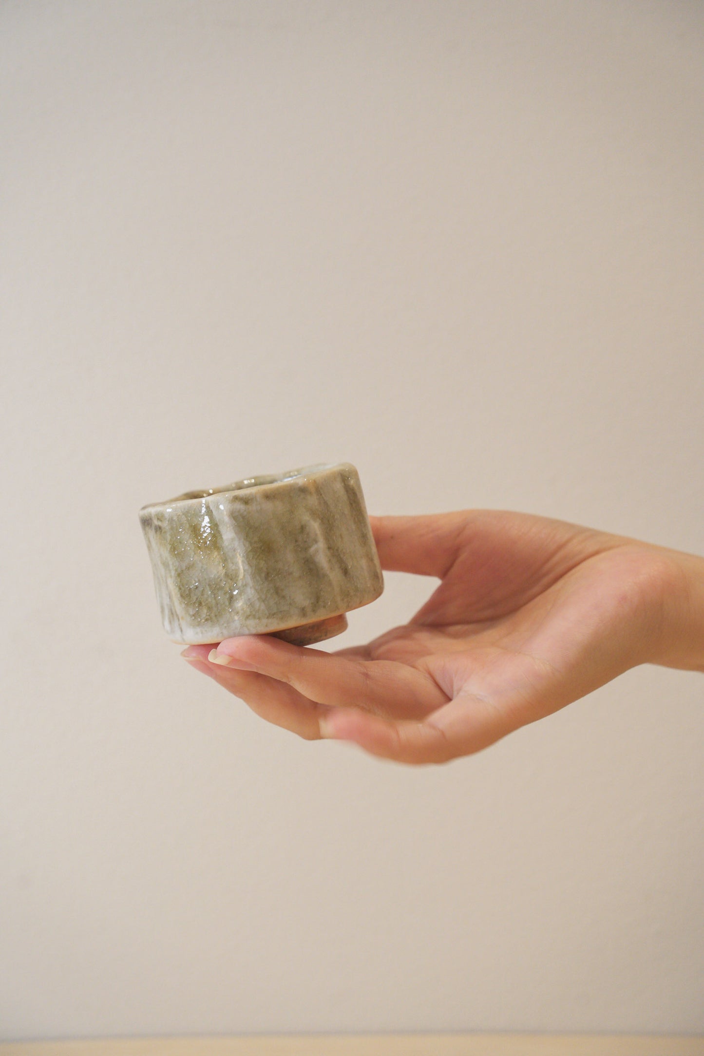 Handcrafted Tea Cup | 80mL | Floating Shadows | Shino Tea Cup