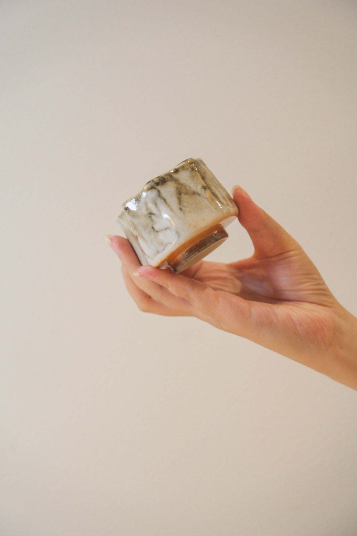 Handcrafted Tea Cup | 80mL | Floating Shadows | Shino Tea Cup