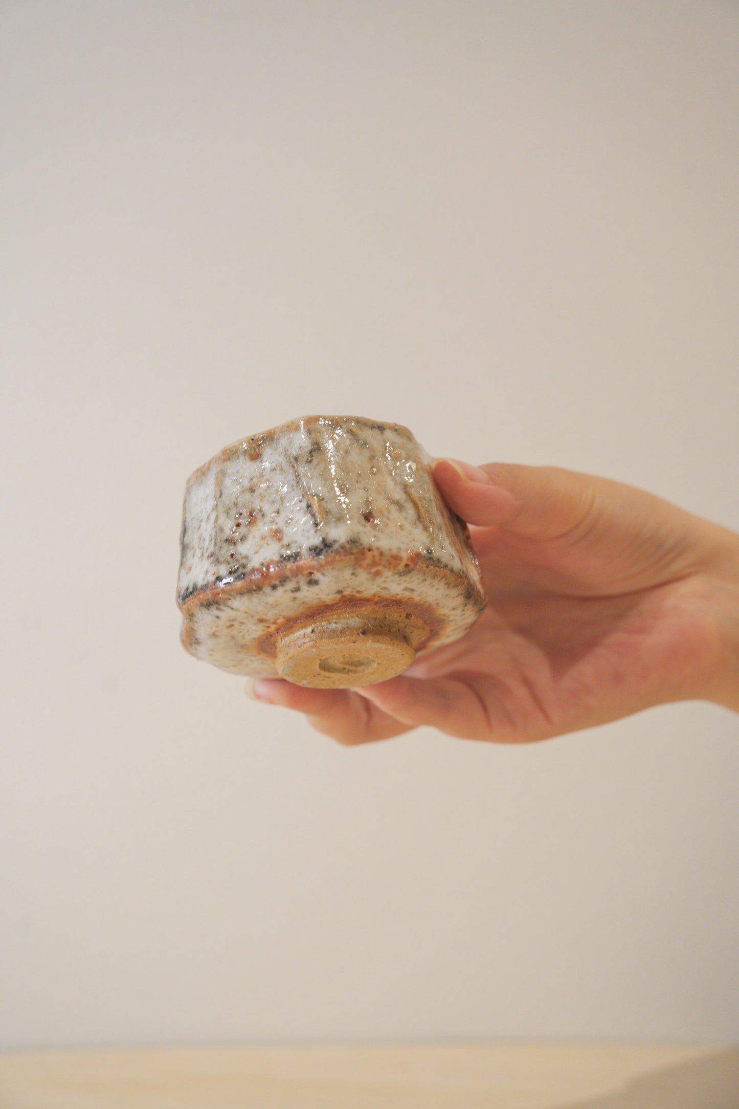 Handcrafted Tea Cup | 90mL | Ancient Rock | Shino Tea Cup