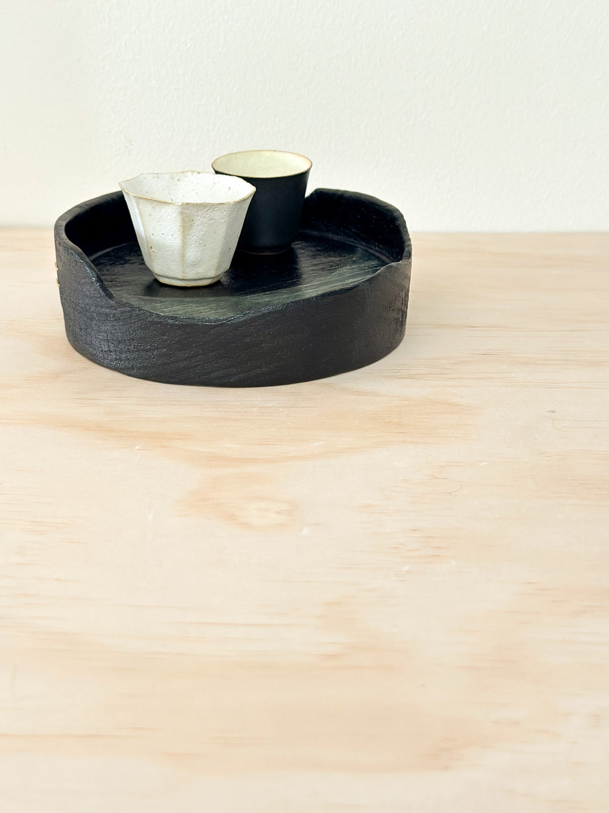 Moonlit Zen | 月光禅意 | Handcrafted Wood Plate | Saucer, tea cups, teacups, coffee cup, mugs, tableware, drinkware, woodfired, handcrafted cup