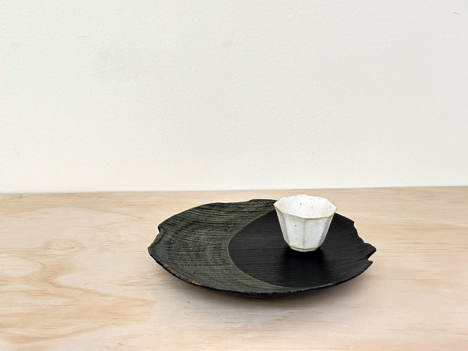 Gilded Moon | 金月 | Handcrafted Wood Plate | Saucer, tea cups, teacups, coffee cup, mugs, tableware, drinkware, woodfired, handcrafted cup