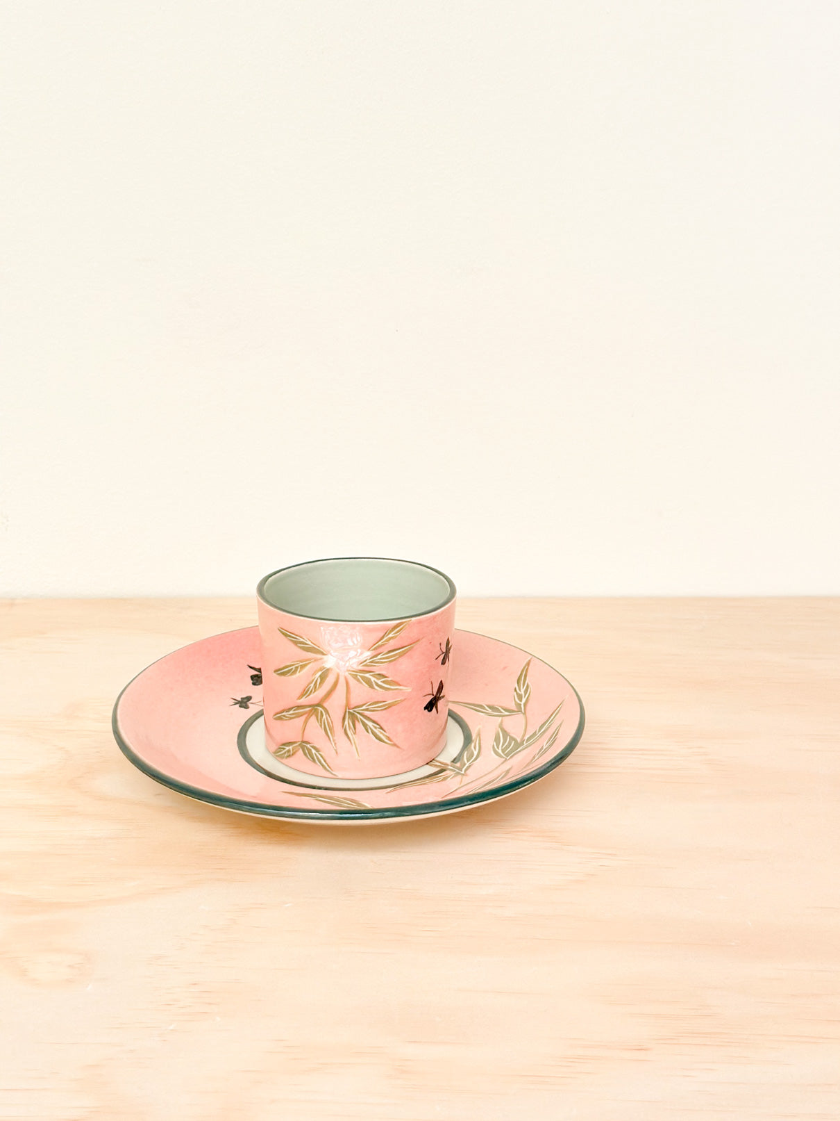 Handcrafted Coffee Cup & Saucer | 220mL | Dreaming Butterfly
