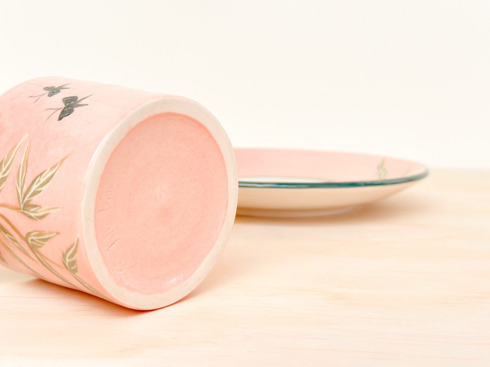 Handcrafted Coffee Cup & Saucer | 220mL | Dreaming Butterfly