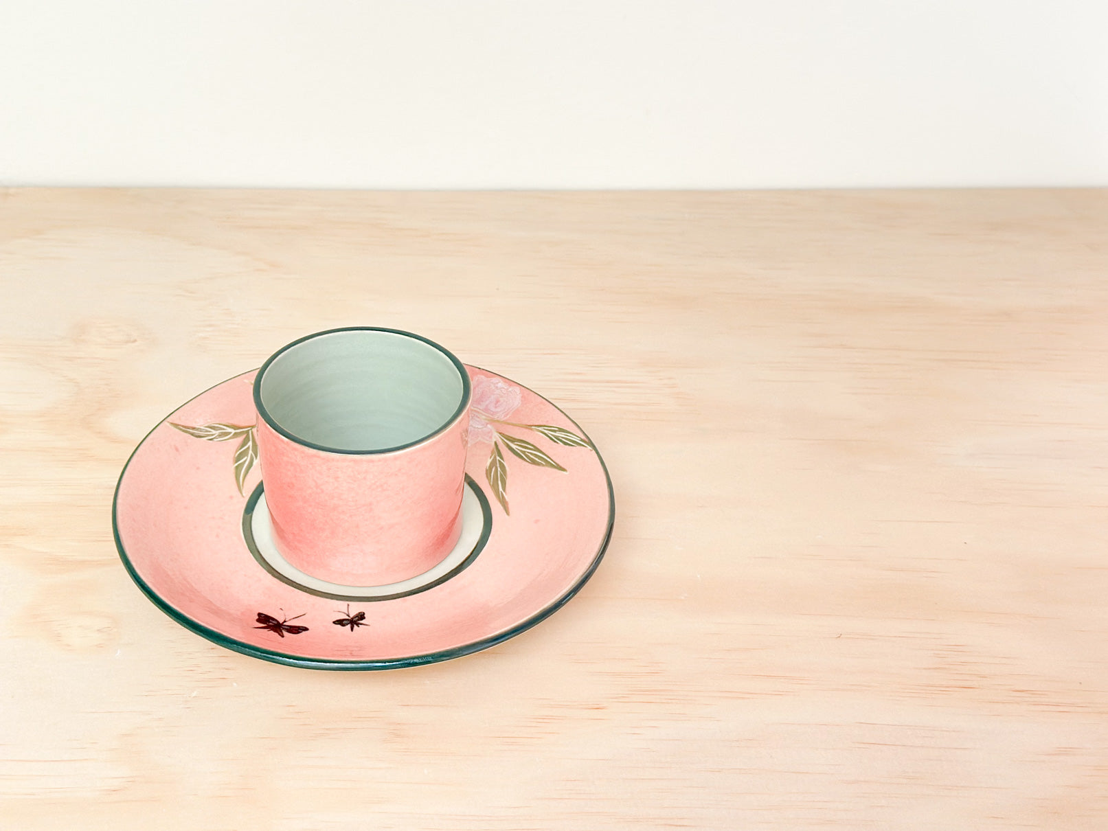 Handcrafted Coffee Cup & Saucer | 220mL | Dreaming Butterfly