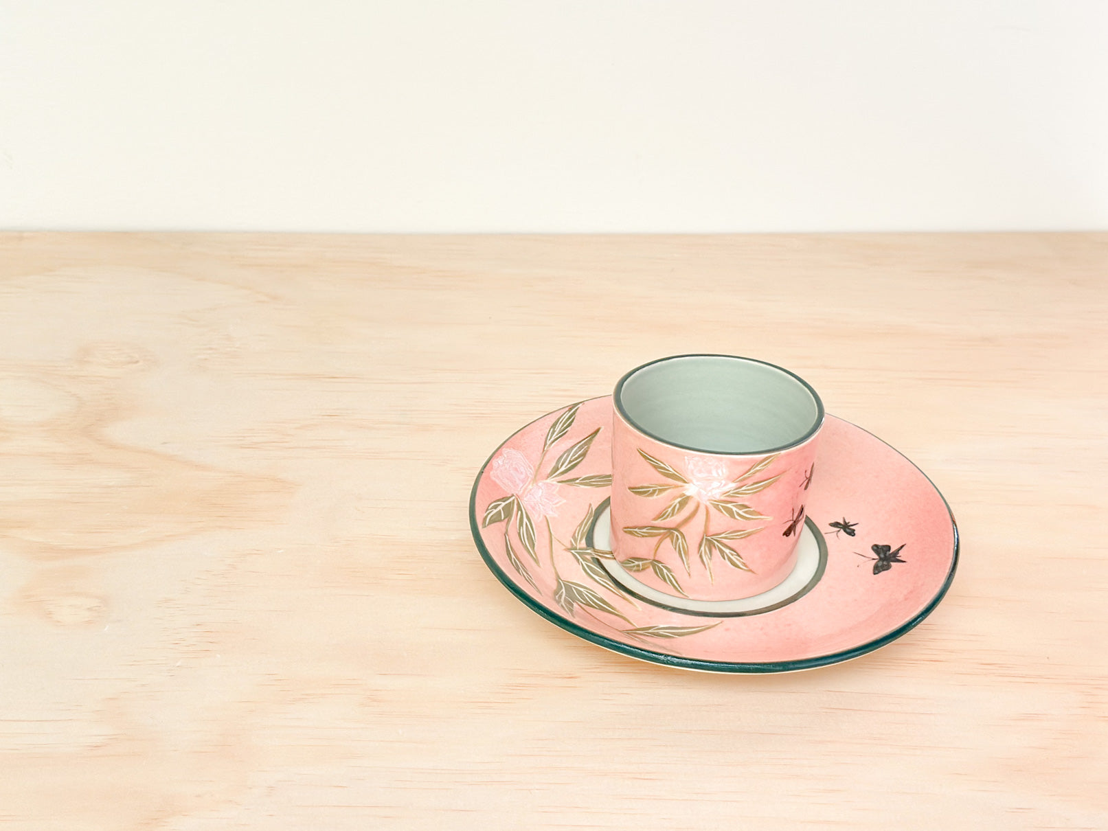 Handcrafted Coffee Cup & Saucer | 220mL | Dreaming Butterfly