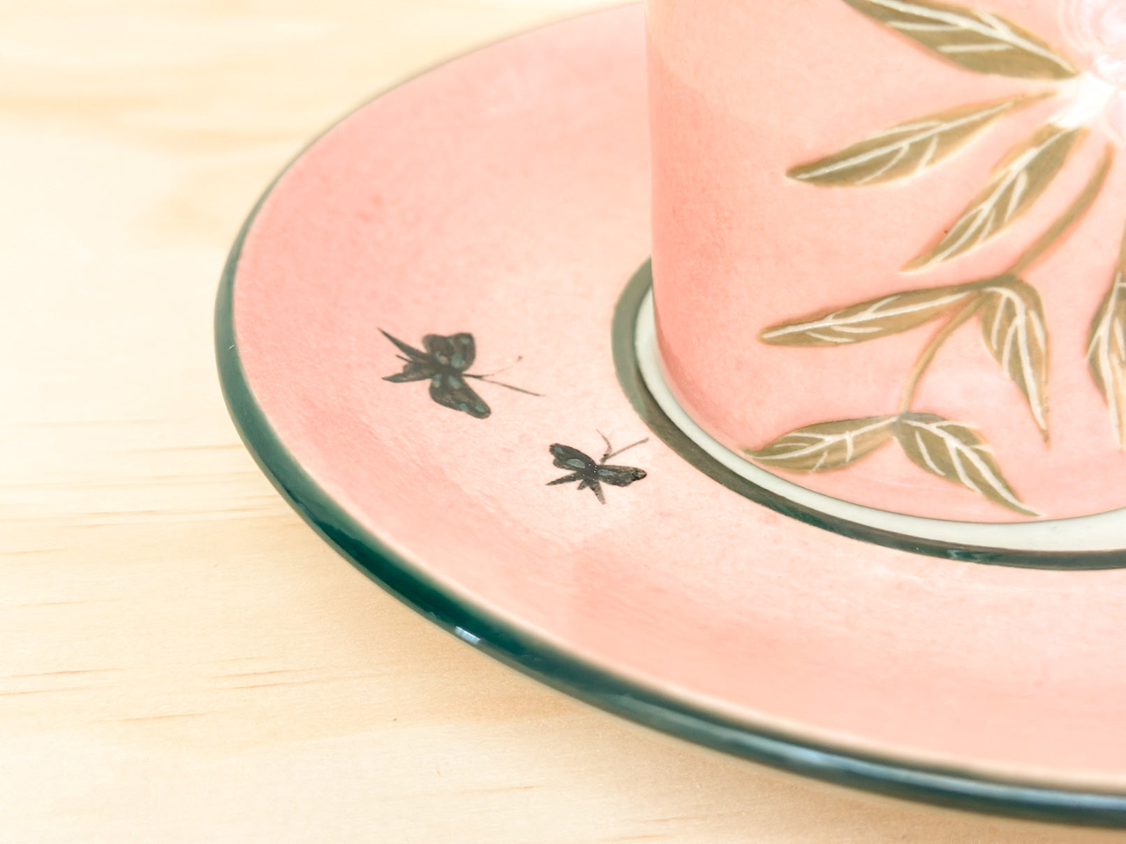 Handcrafted Coffee Cup & Saucer | 220mL | Dreaming Butterfly