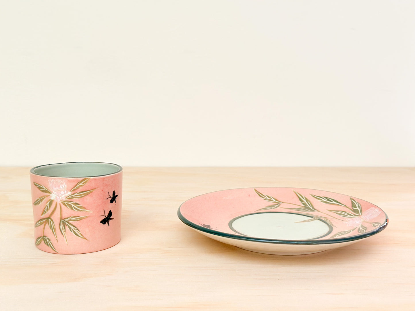 Handcrafted Coffee Cup & Saucer | 220mL | Dreaming Butterfly
