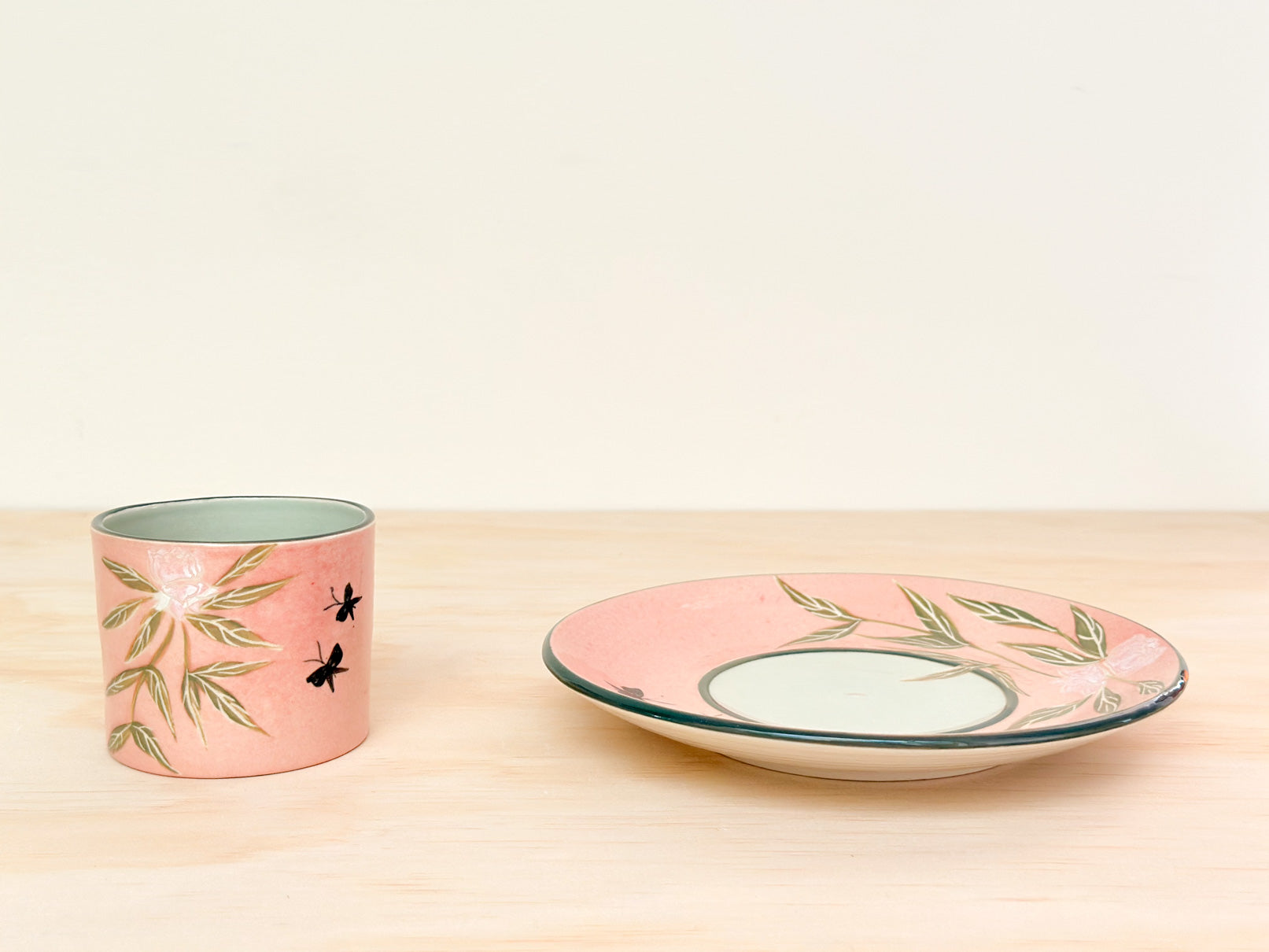 Handcrafted Coffee Cup & Saucer | 220mL | Dreaming Butterfly