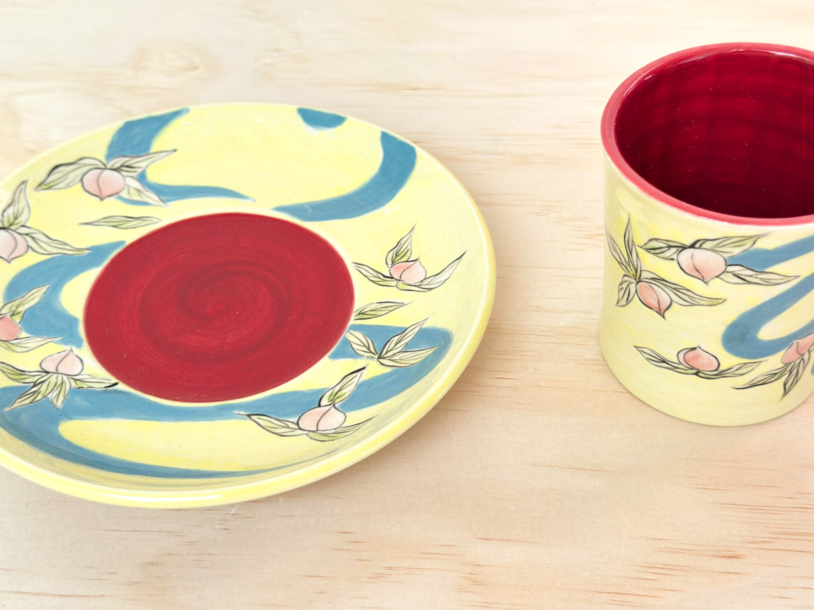 Handcrafted Coffee Cup & Saucer | 270mL | Peach River