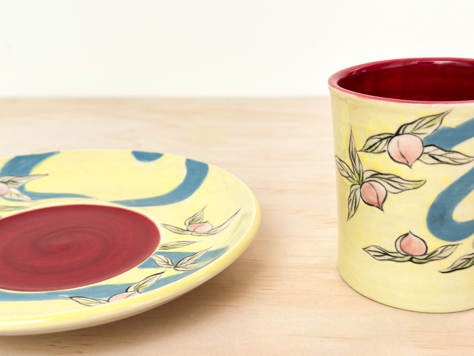 Handcrafted Coffee Cup & Saucer | 270mL | Peach River