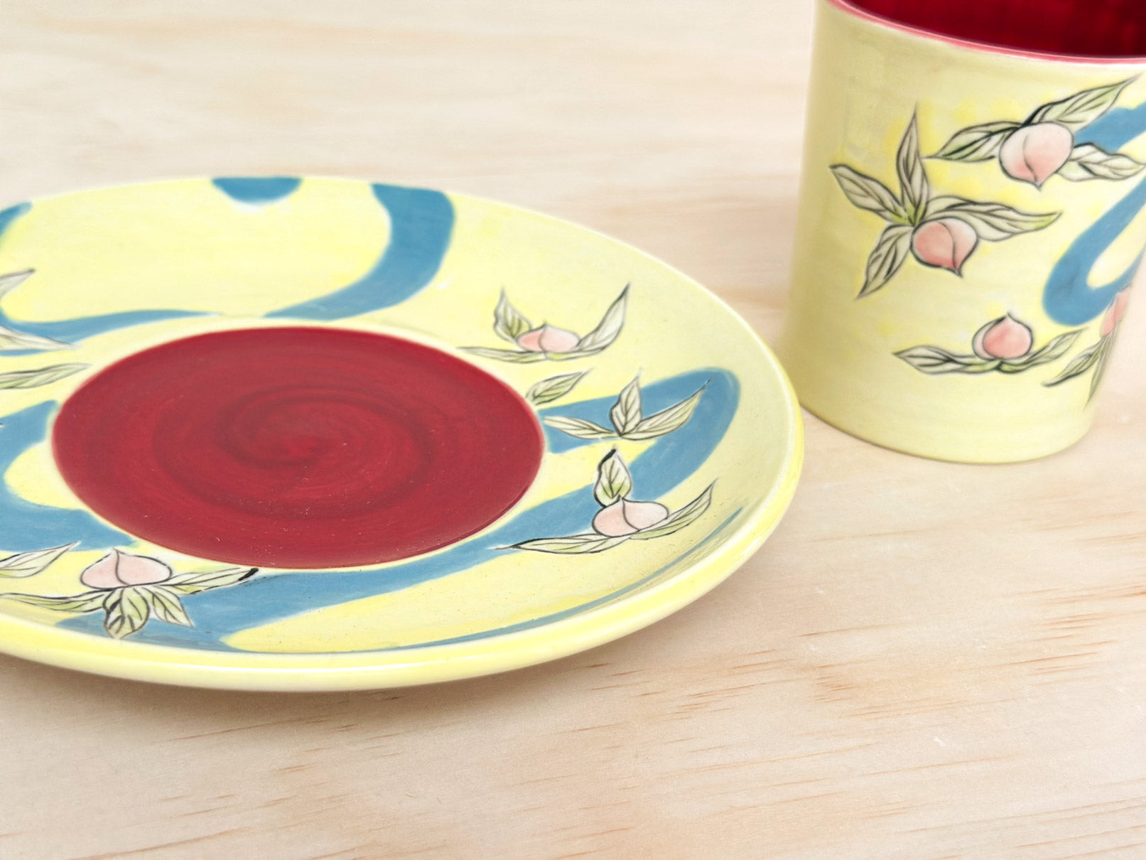 Handcrafted Coffee Cup & Saucer | 270mL | Peach River