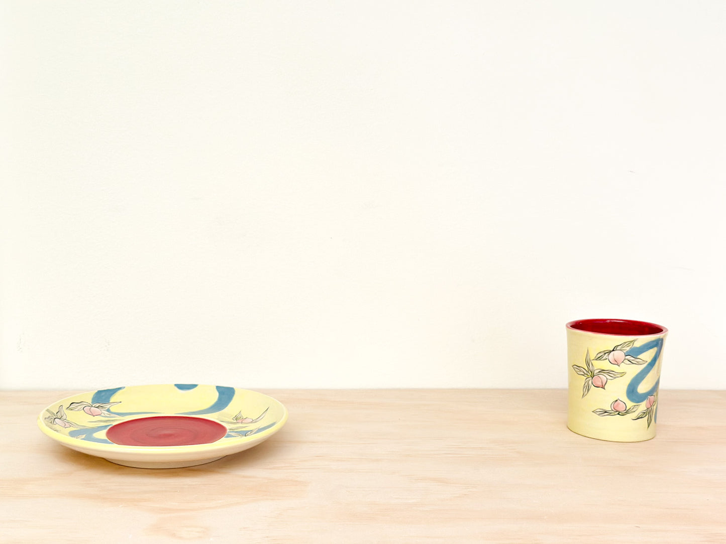 Handcrafted Coffee Cup & Saucer | 270mL | Peach River