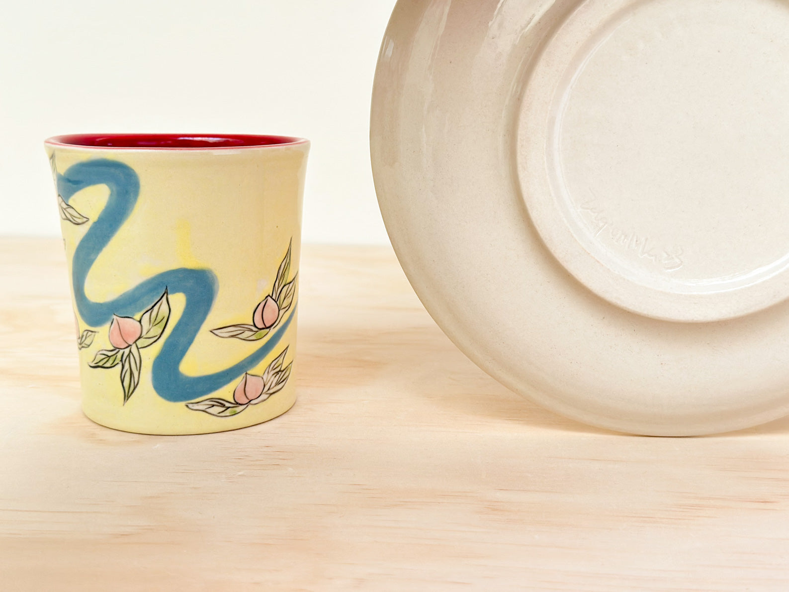 Handcrafted Coffee Cup & Saucer | 270mL | Peach River