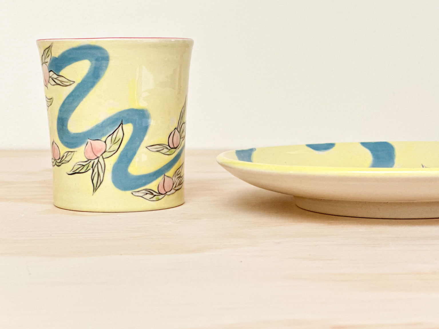 Handcrafted Coffee Cup & Saucer | 270mL | Peach River