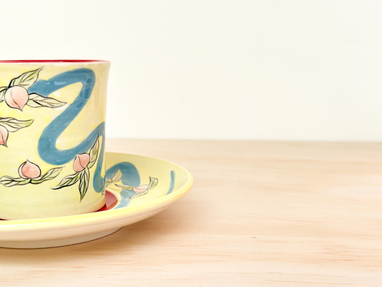 Handcrafted Coffee Cup & Saucer | 270mL | Peach River