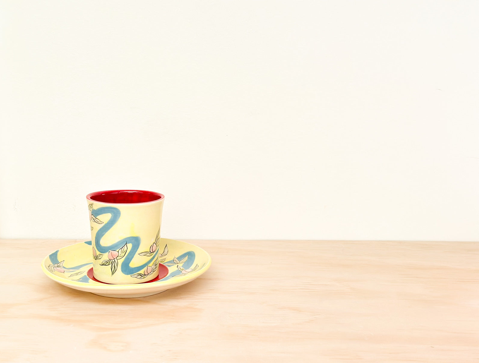 Handcrafted Coffee Cup & Saucer | 270mL | Peach River