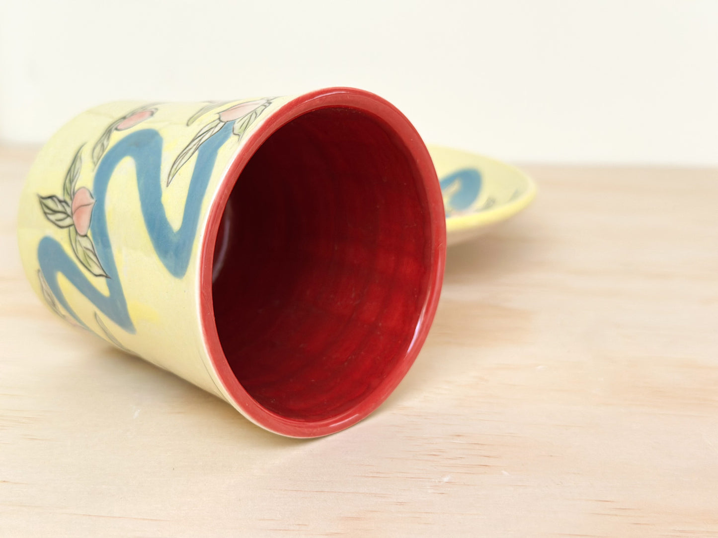 Handcrafted Coffee Cup & Saucer | 270mL | Peach River
