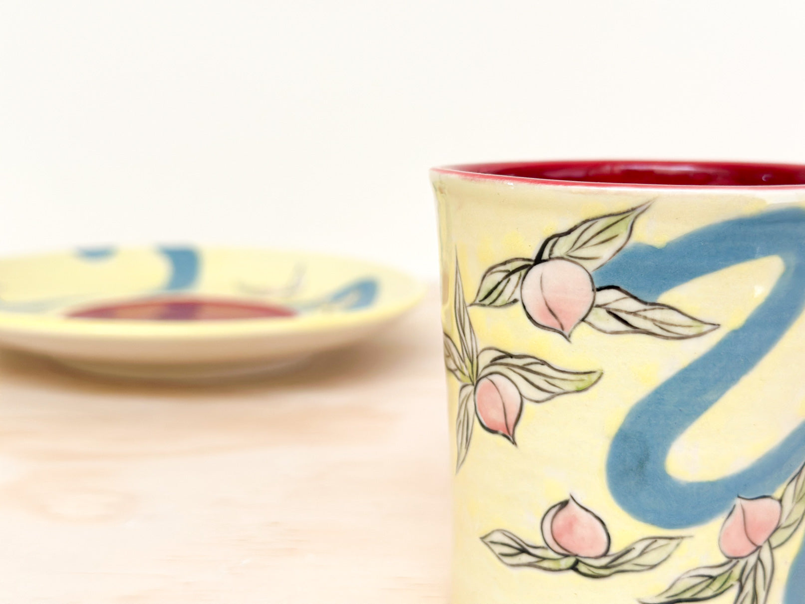 Handcrafted Coffee Cup & Saucer | 270mL | Peach River