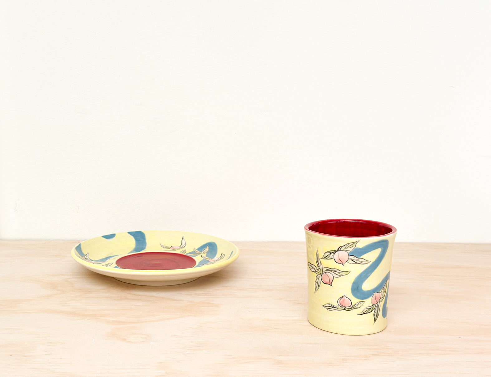Handcrafted Coffee Cup & Saucer | 270mL | Peach River