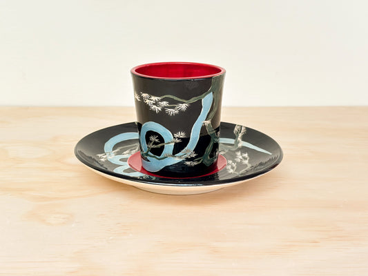 Handcrafted Coffee Cup & Saucer | 270mL | Pine Serpent
