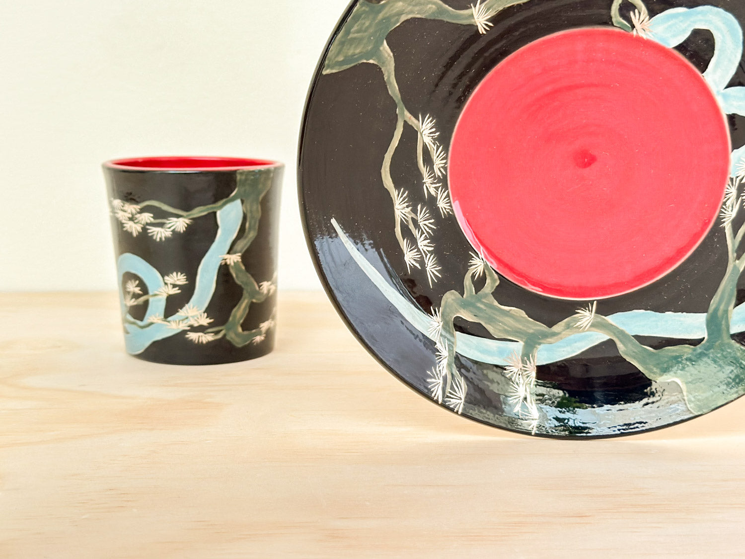 Handcrafted Coffee Cup & Saucer | 270mL | Pine Serpent