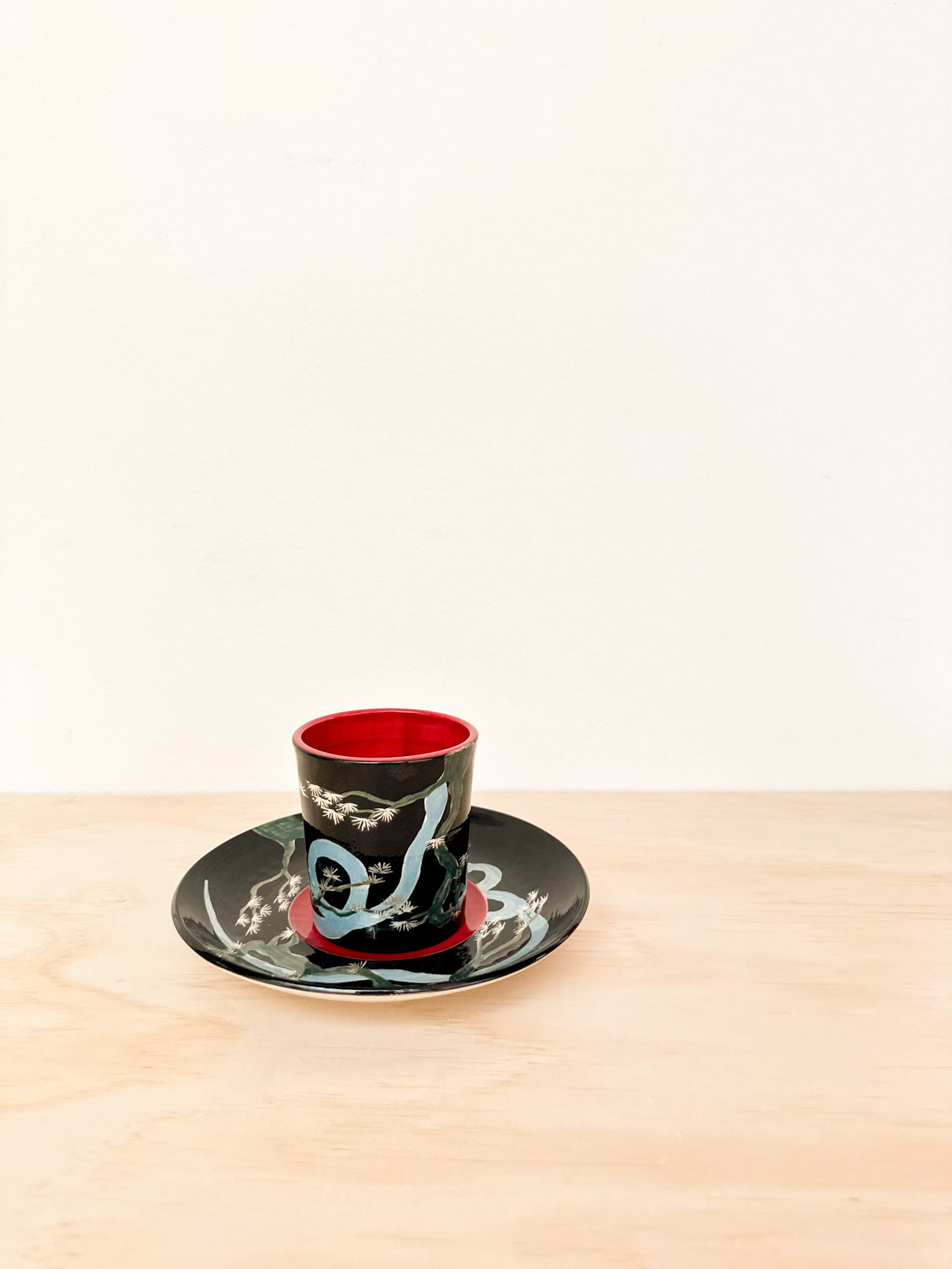 Handcrafted Coffee Cup & Saucer | 270mL | Pine Serpent