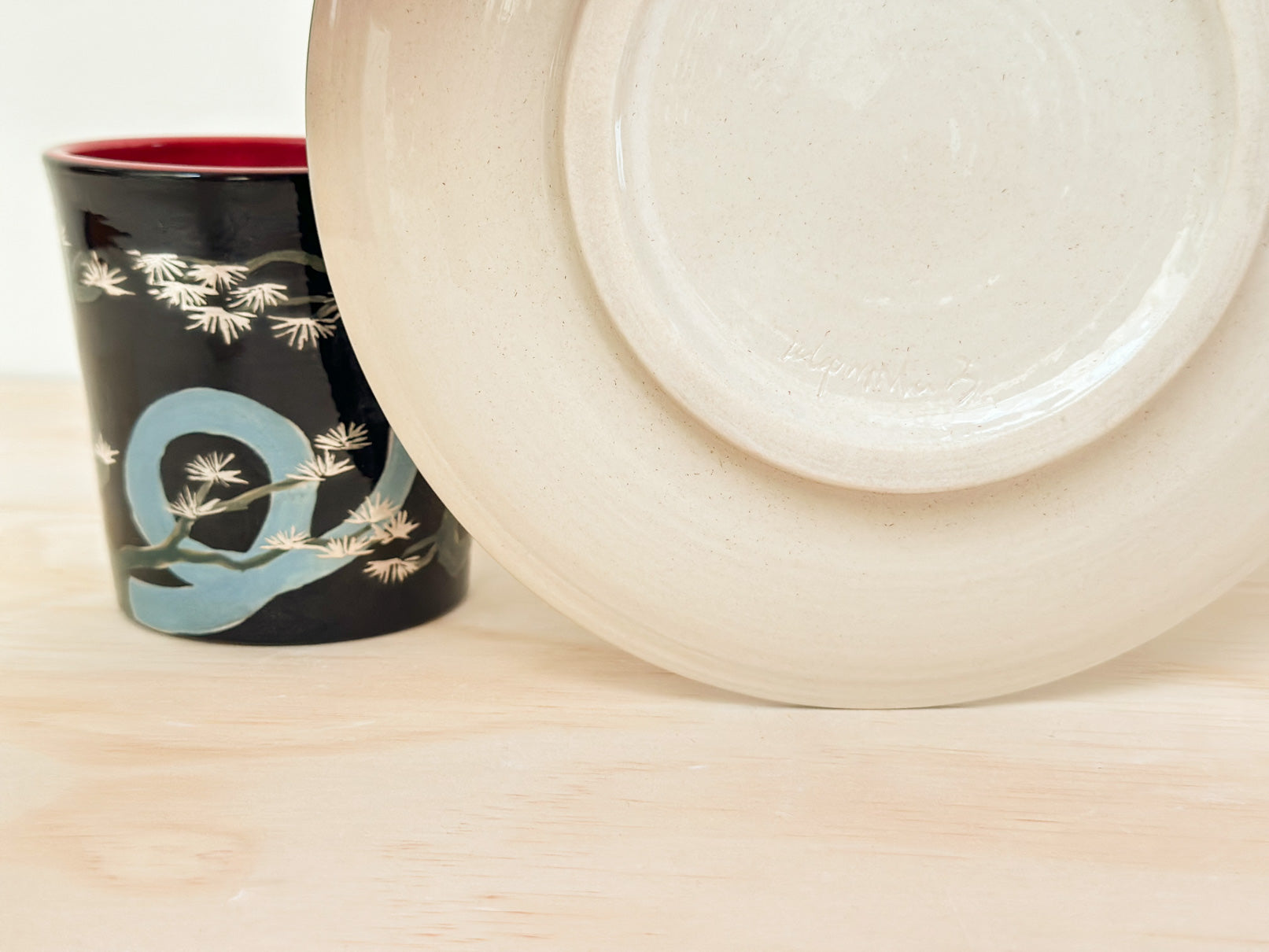 Handcrafted Coffee Cup & Saucer | 270mL | Pine Serpent