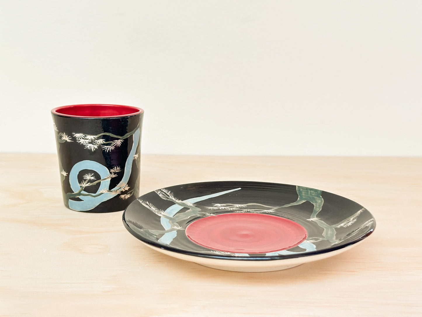 Handcrafted Coffee Cup & Saucer | 270mL | Pine Serpent