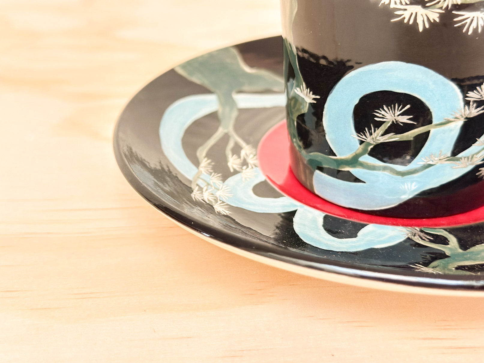 Handcrafted Coffee Cup & Saucer | 270mL | Pine Serpent