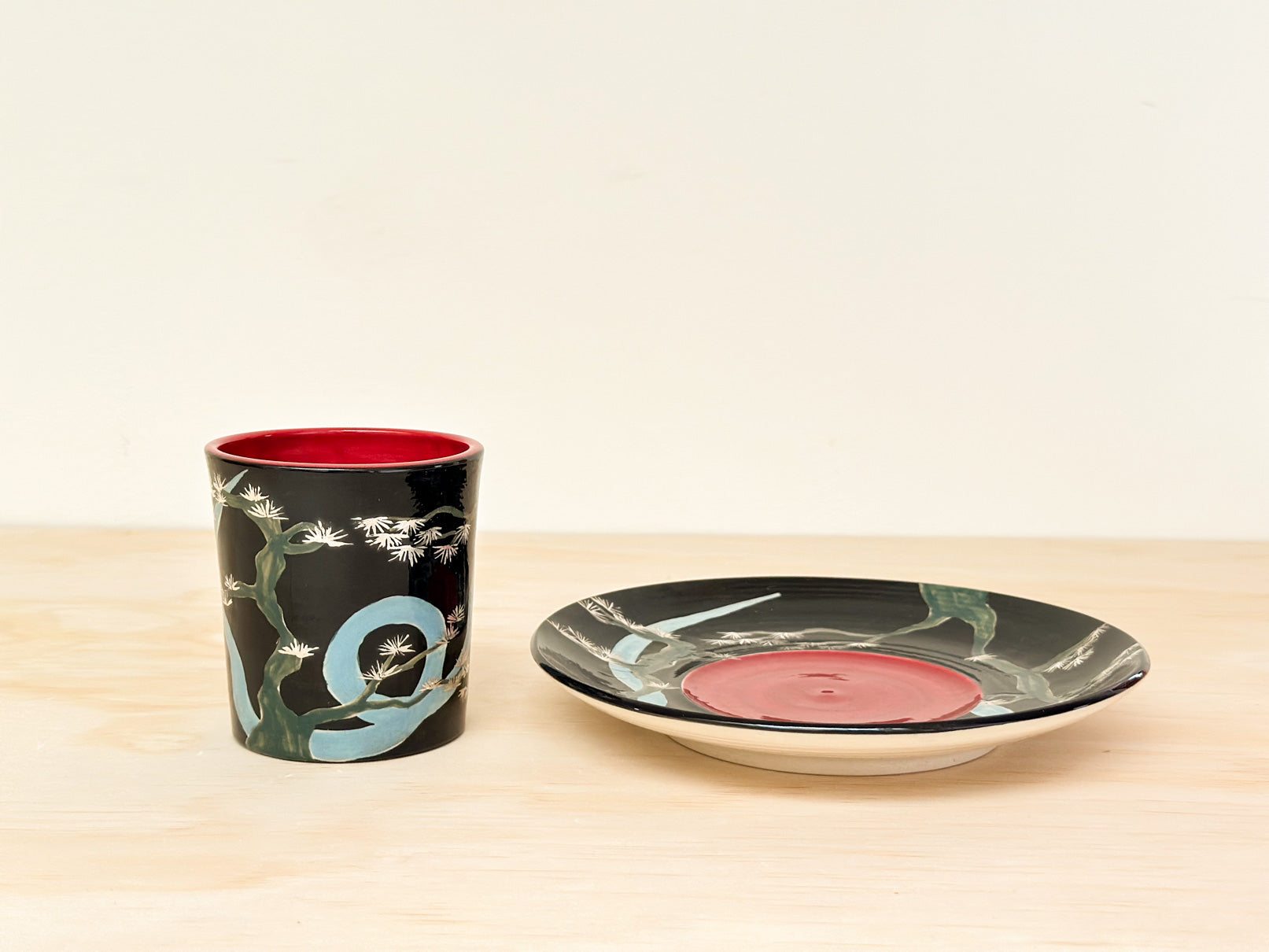 Handcrafted Coffee Cup & Saucer | 270mL | Pine Serpent
