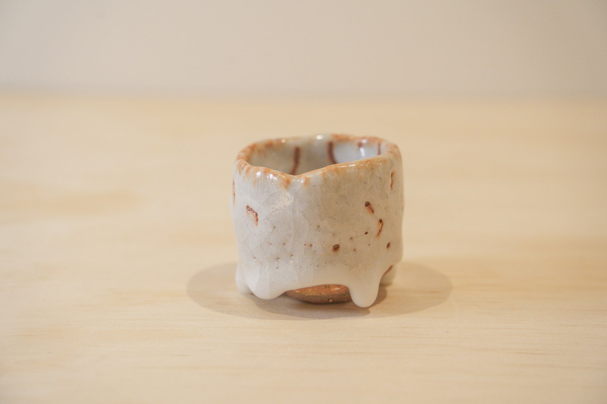 Handcrafted Tea Cup | 40mL | Frost Dew | Shino Tea Cup