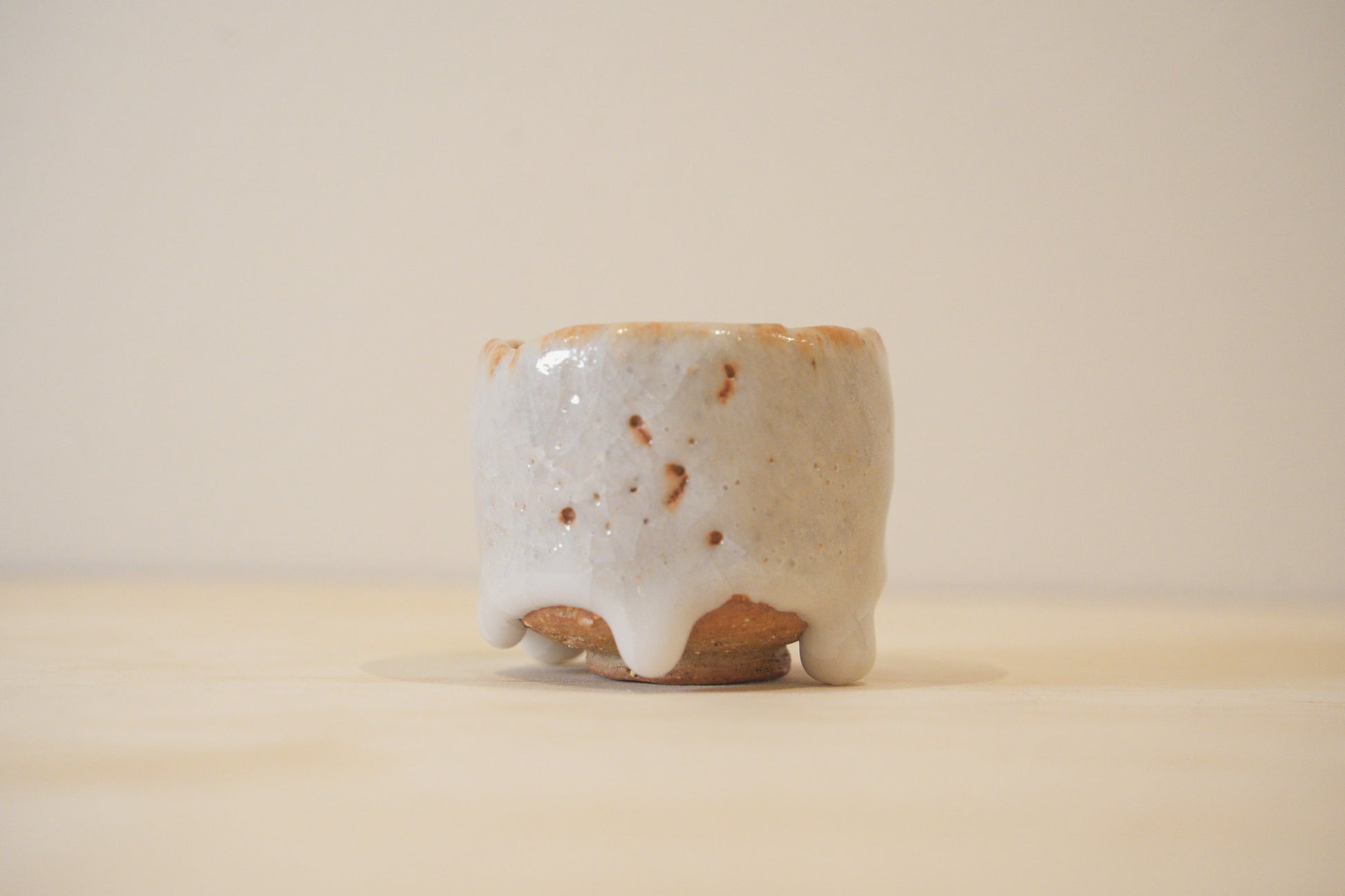 Handcrafted Tea Cup | 40mL | Frost Dew | Shino Tea Cup