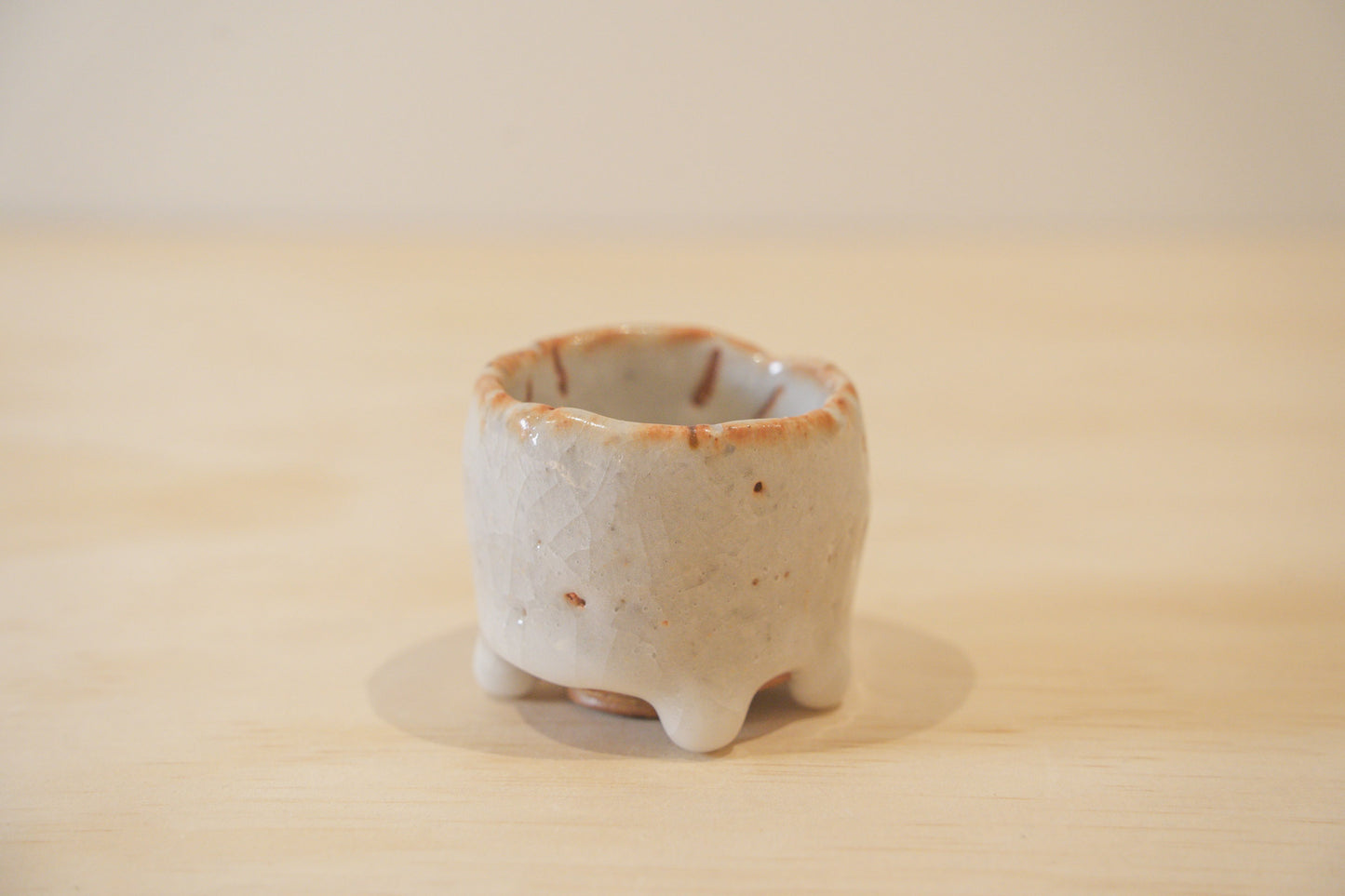 Handcrafted Tea Cup | 40mL | Frost Dew | Shino Tea Cup