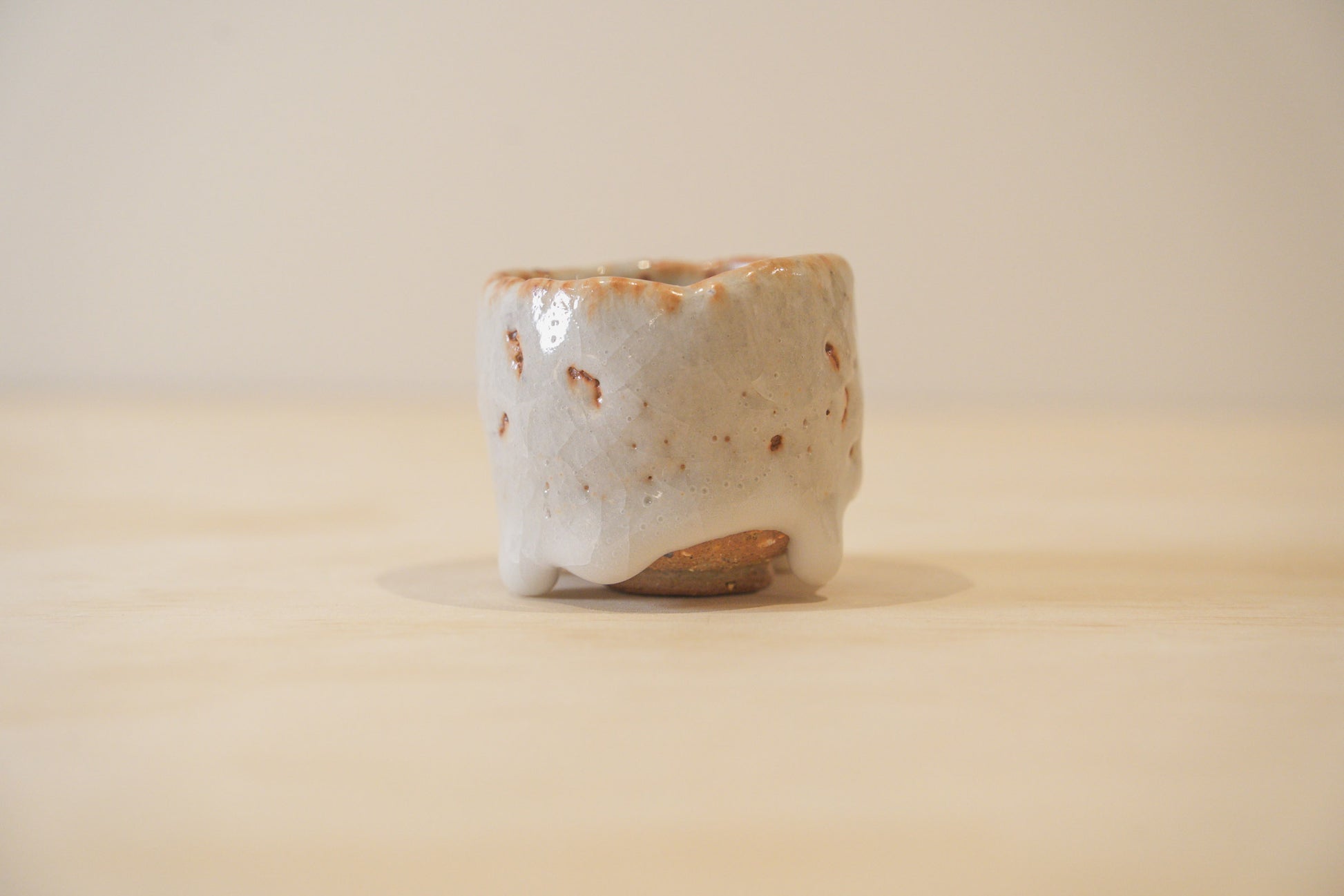 Handcrafted Tea Cup | 40mL | Frost Dew | Shino Tea Cup