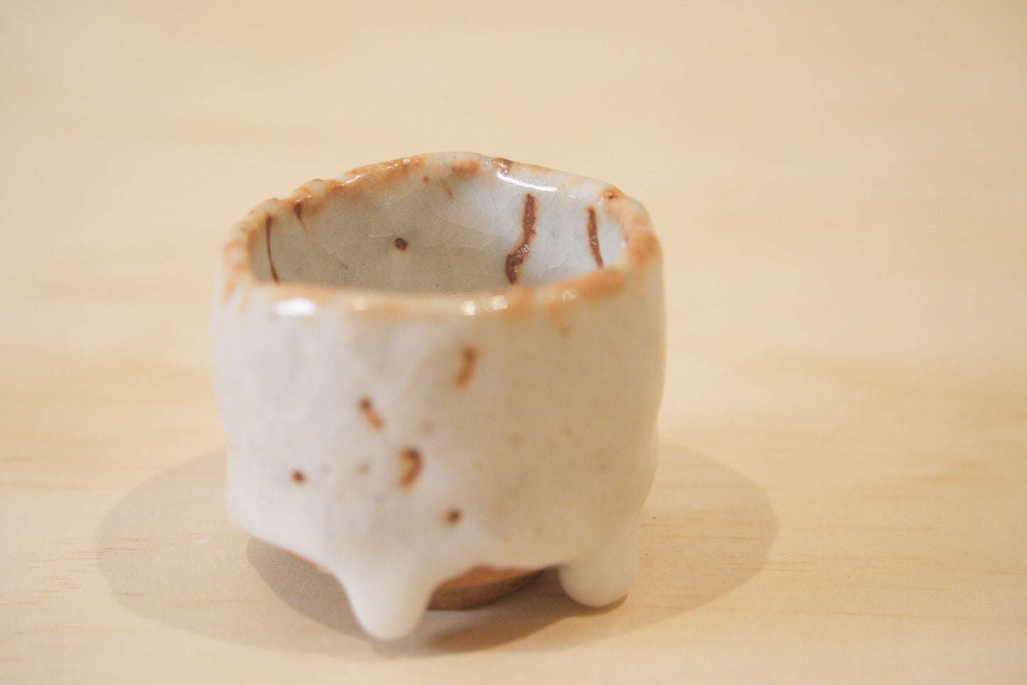Handcrafted Tea Cup | 40mL | Frost Dew | Shino Tea Cup
