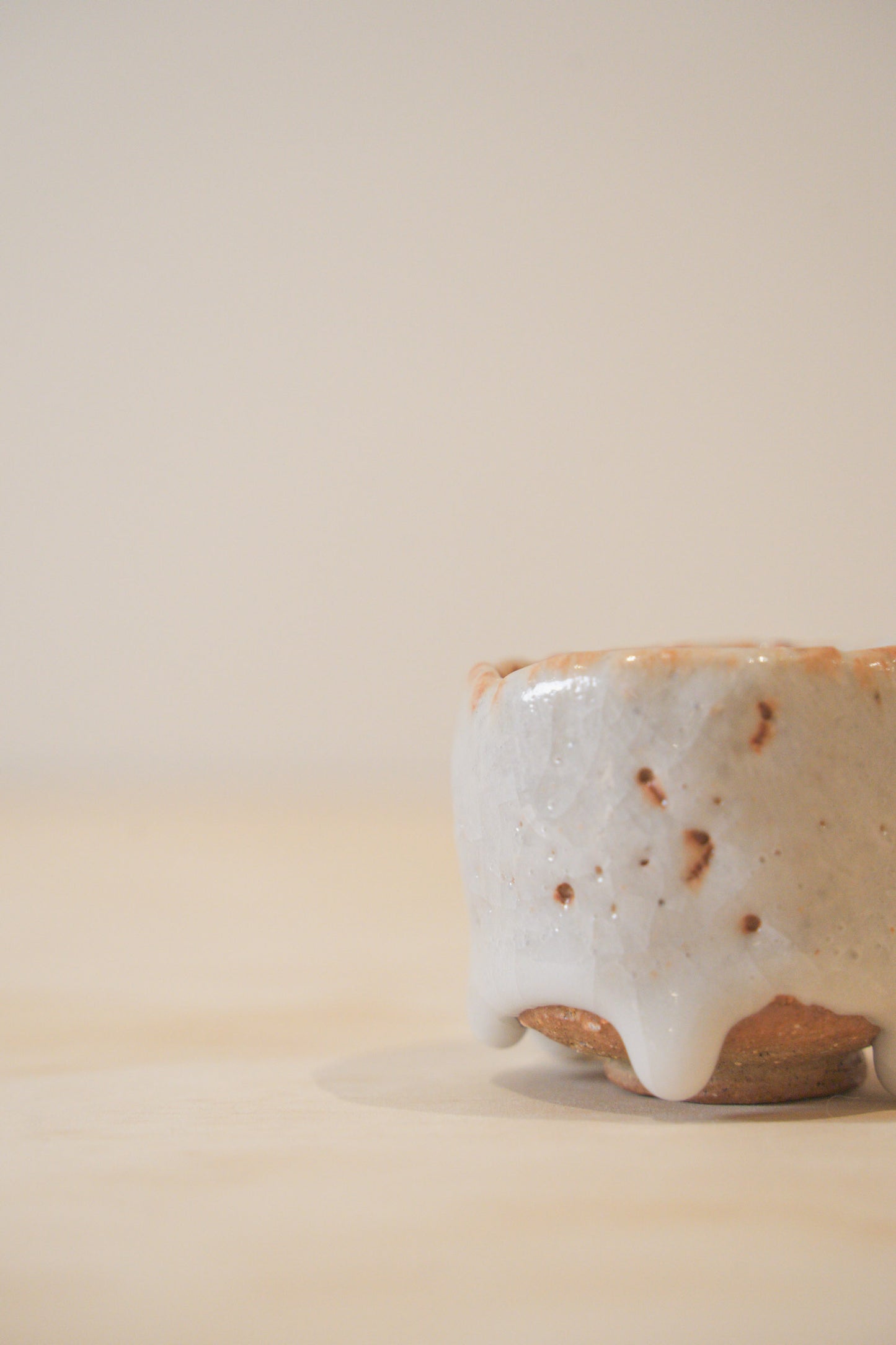 Handcrafted Tea Cup | 40mL | Frost Dew | Shino Tea Cup
