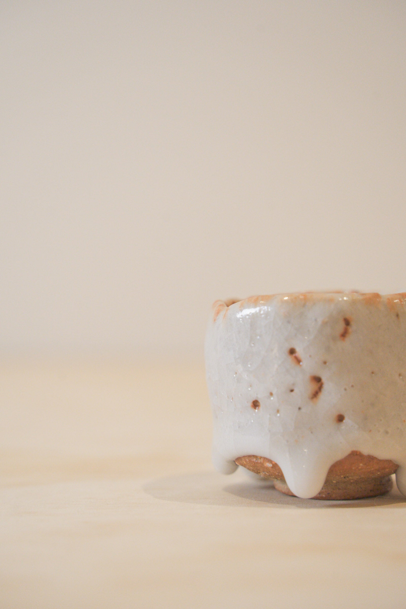 Handcrafted Tea Cup | 40mL | Frost Dew | Shino Tea Cup