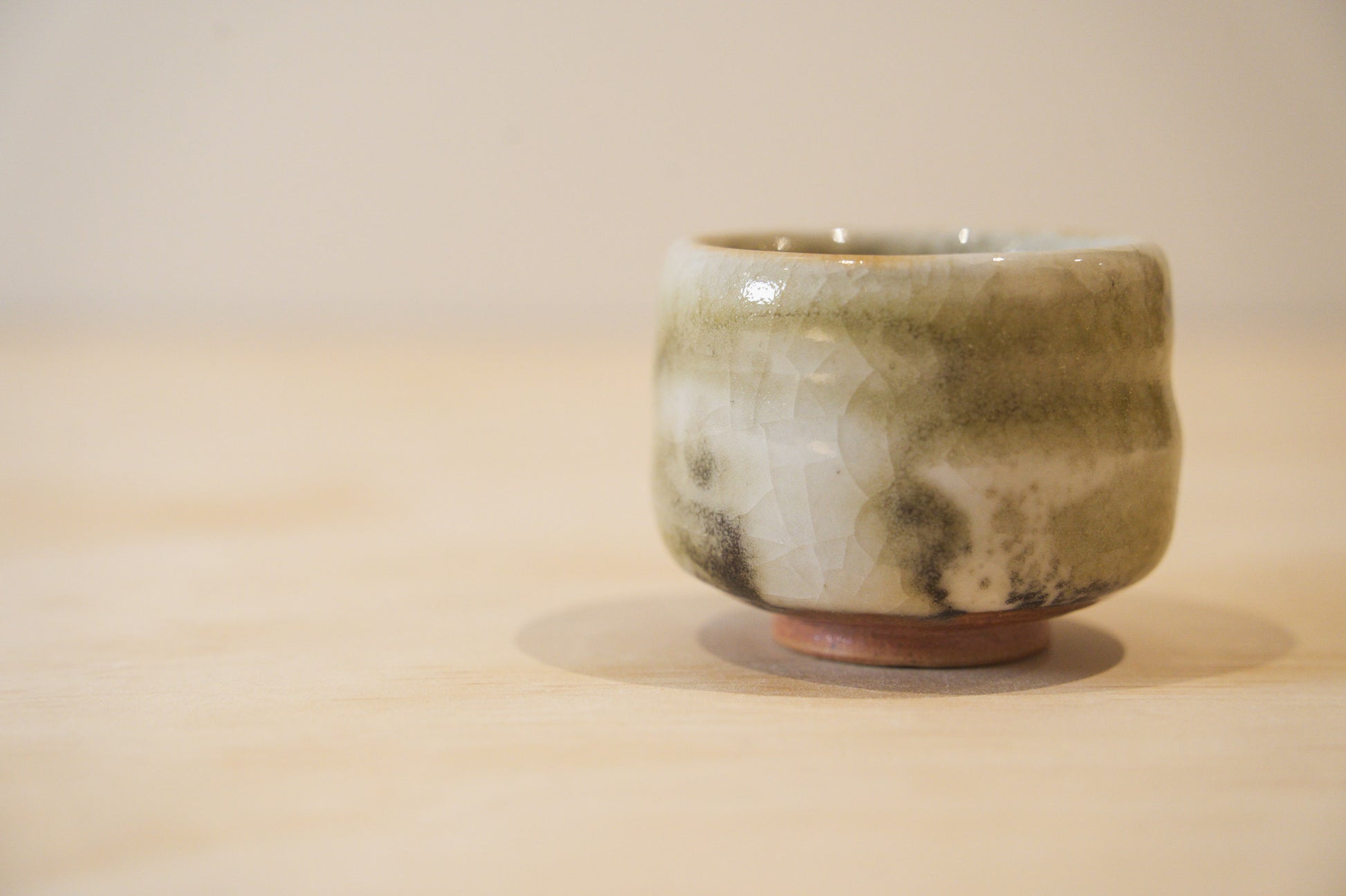 Handcrafted Tea Cup | 70mL | Moss Trace | Shino Tea Cup