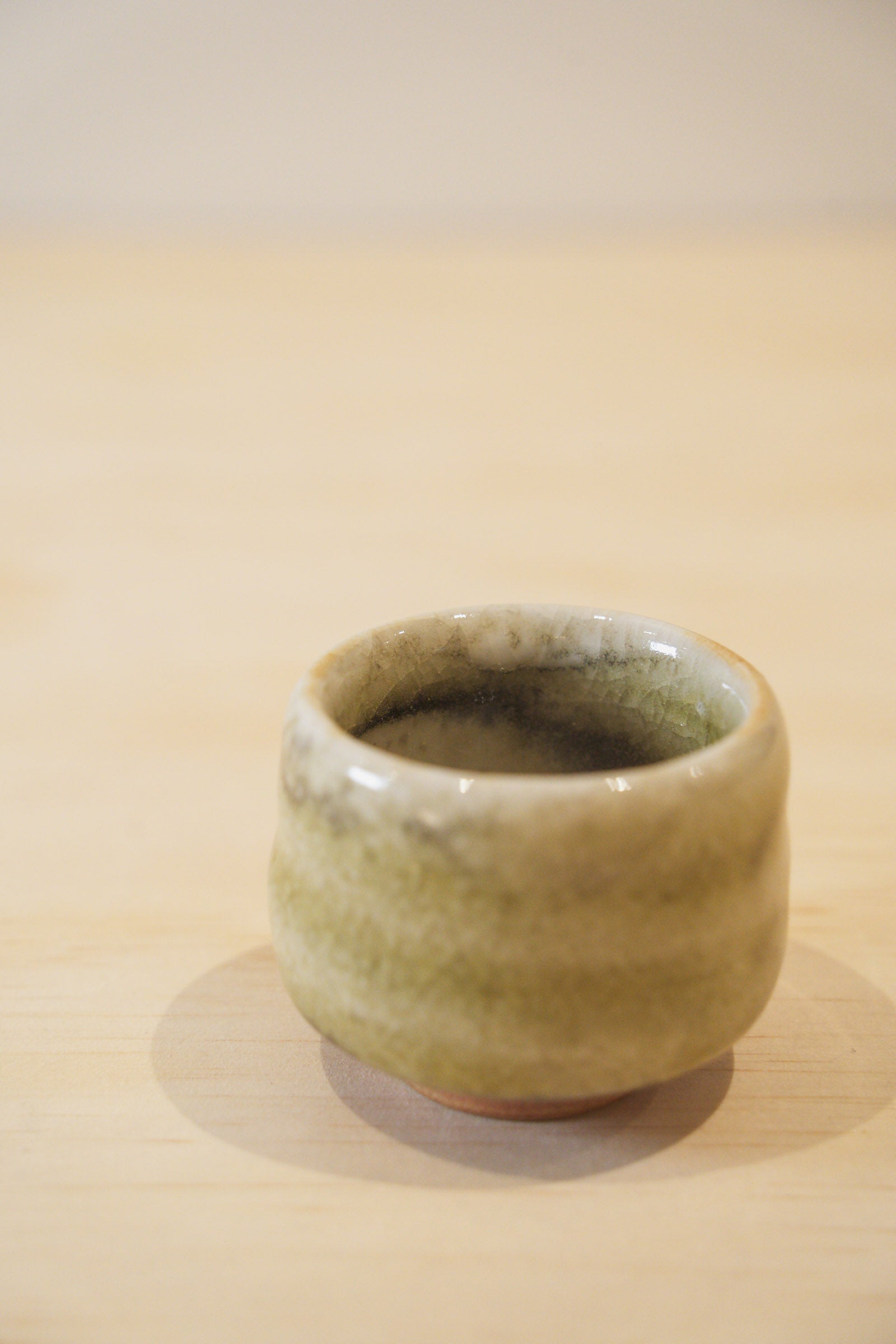 Handcrafted Tea Cup | 70mL | Moss Trace | Shino Tea Cup