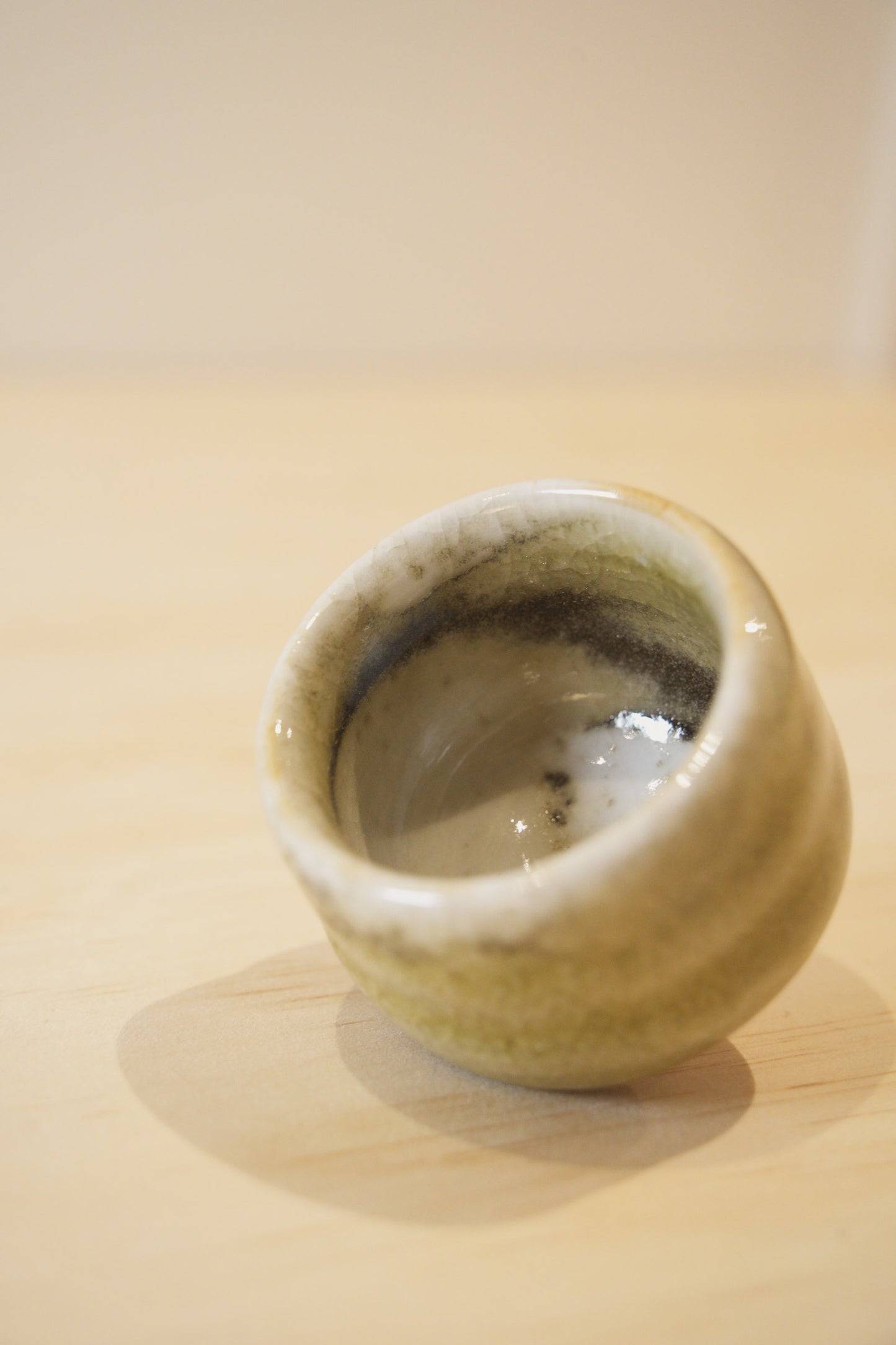 Handcrafted Tea Cup | 70mL | Moss Trace | Shino Tea Cup