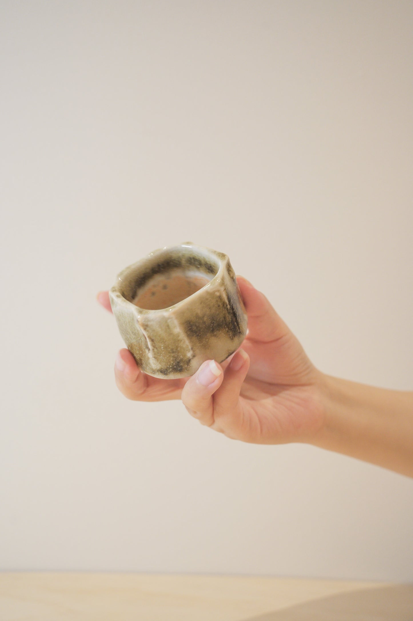 Handcrafted Tea Cup | 70mL | Mountain Moss | Shino Tea Cup