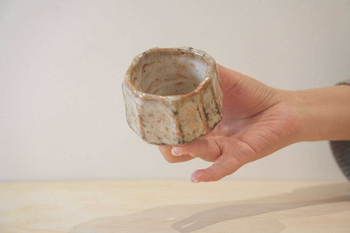 Handcrafted Tea Cup | 90mL | Ancient Rock | Shino Tea Cup