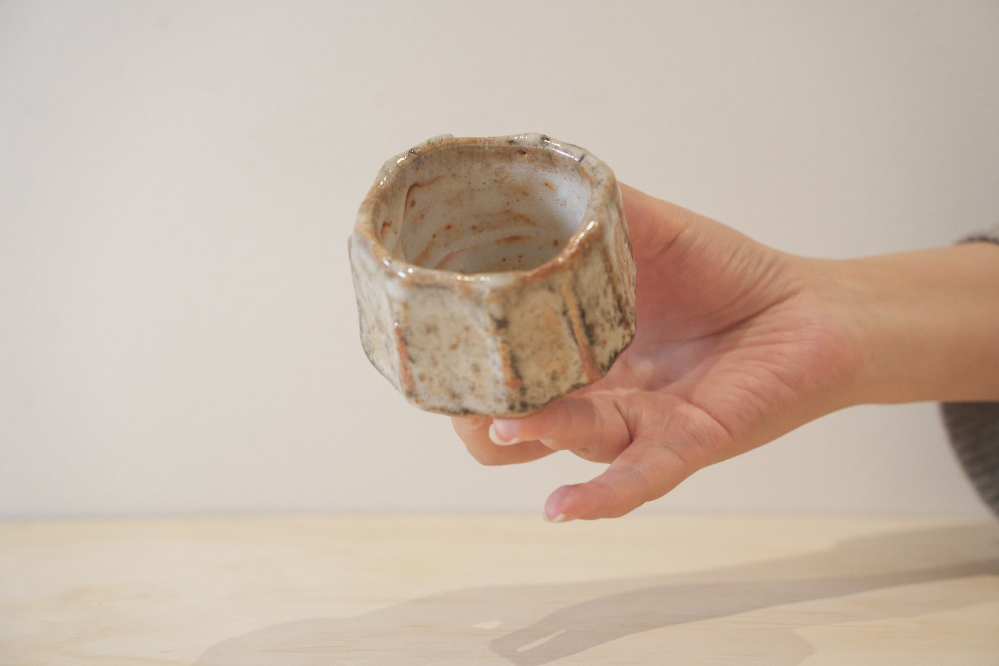 Handcrafted Tea Cup | 90mL | Ancient Rock | Shino Tea Cup