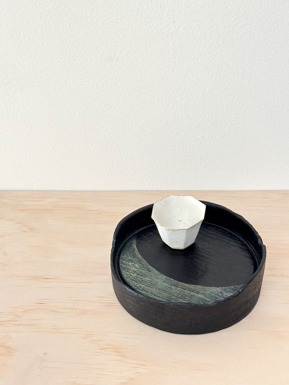 Moonlit Zen | 月光禅意 | Handcrafted Wood Plate | Saucer, tea cups, teacups, coffee cup, mugs, tableware, drinkware, woodfired, handcrafted cup