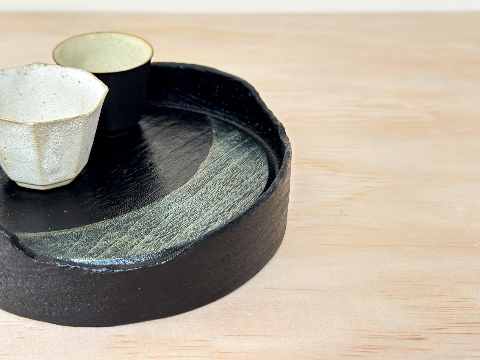 Moonlit Zen | 月光禅意 | Handcrafted Wood Plate | Saucer, tea cups, teacups, coffee cup, mugs, tableware, drinkware, woodfired, handcrafted cup